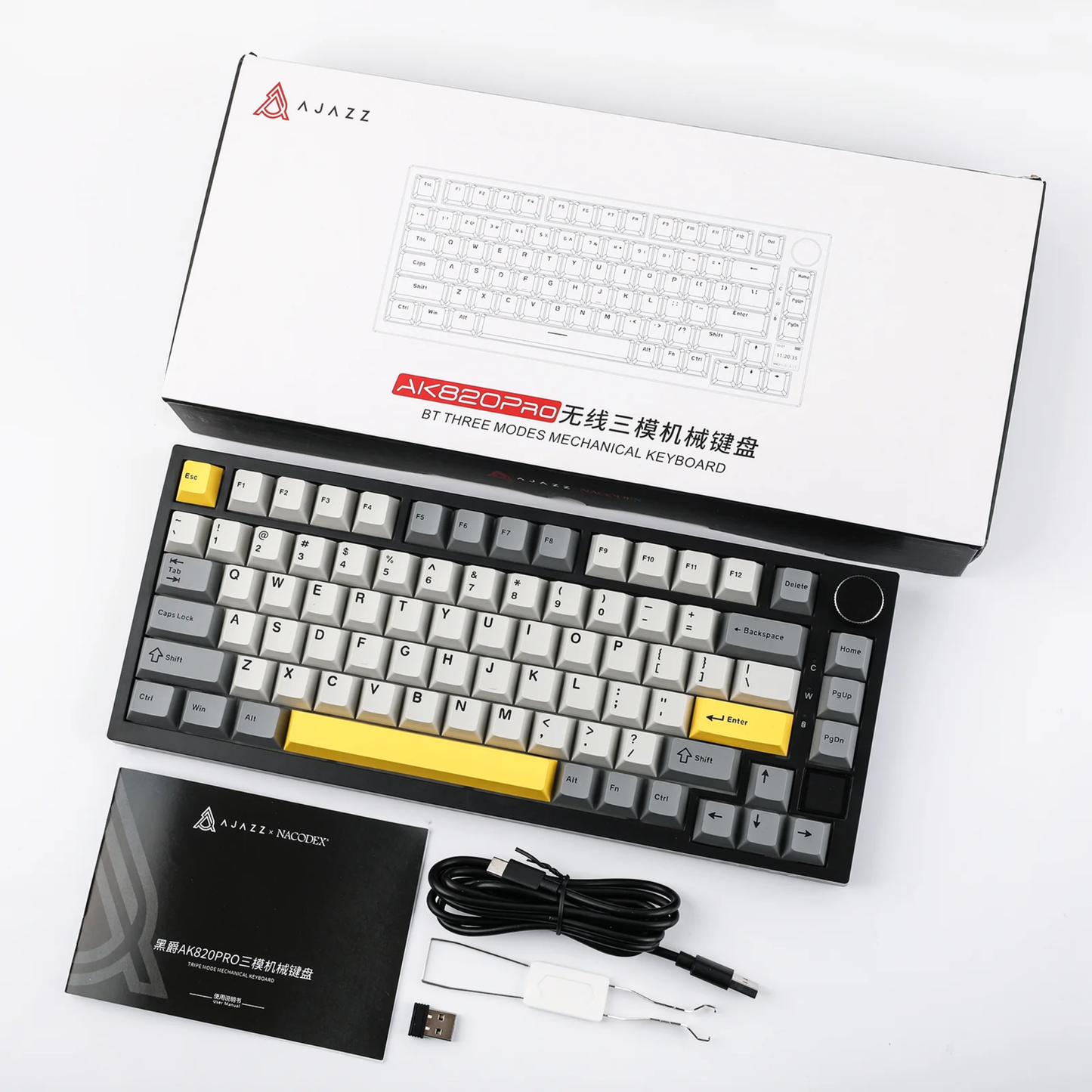 Descubre Ajazz AK820 Pro, el teclado mecánico 75% con pantalla TFT interactiva y triple modo de conexión (USB‑C, Bluetooth 5.1 y 2.4 GHz), diseñado para ofrecer velocidad, precisión y una experiencia de escritura superior. Su montaje gasket y placa flex‑cut reducen vibraciones y mejoran la comodidad en cada pulsación. Disponible con envíos a regiones seleccionadas.